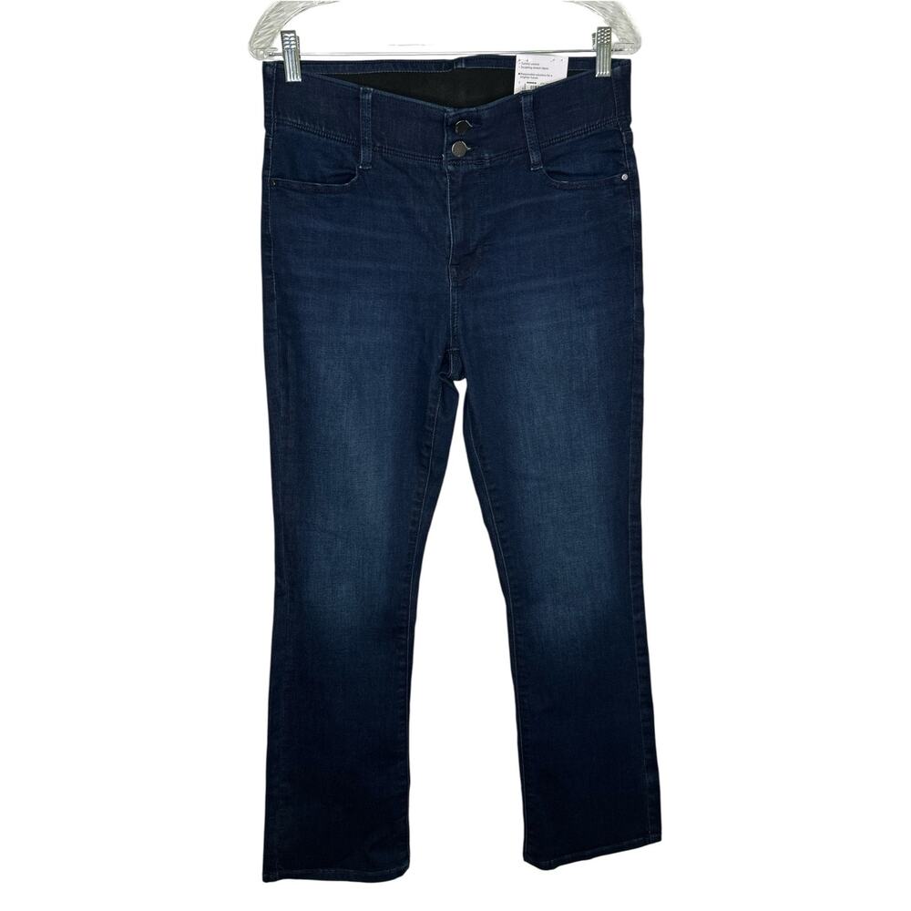 Nine West Dark Wash MidRise Bootcut Double Button Stretch Tummy Control Jeans 10
